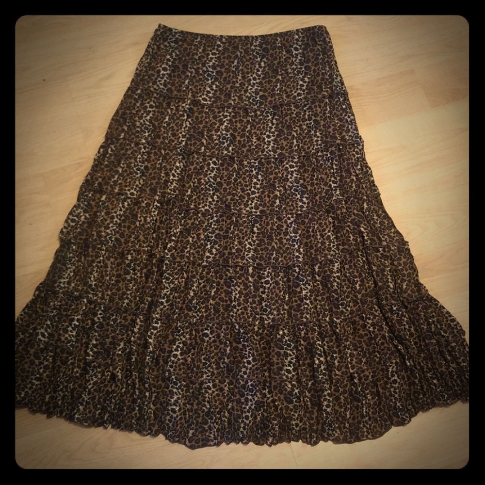 Rene Margo Leapord Print Skirt